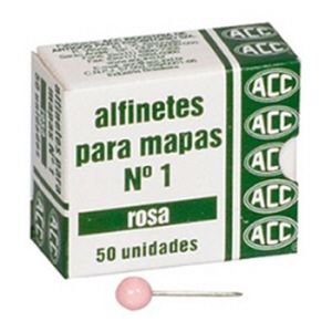 Alfinete para Mapa Rosa com 50 Unidades