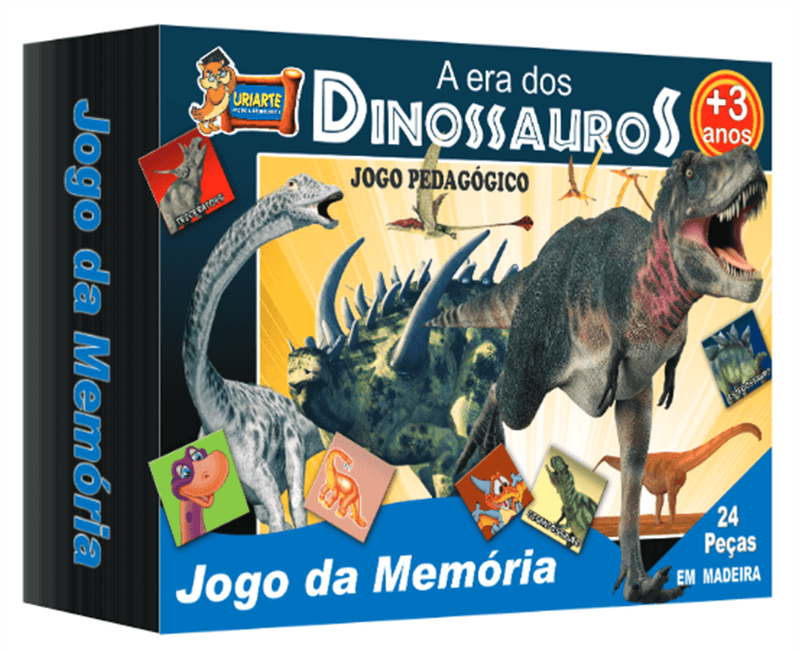 Jogo Da Memória Educativo Dinossauro Madeira 2396 Bcriança