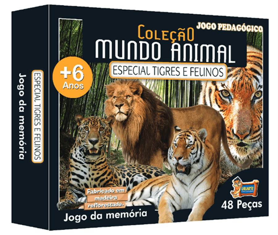 Jogo da Memória Coleção Mundo Animal Especial Gatos 48 Peças em