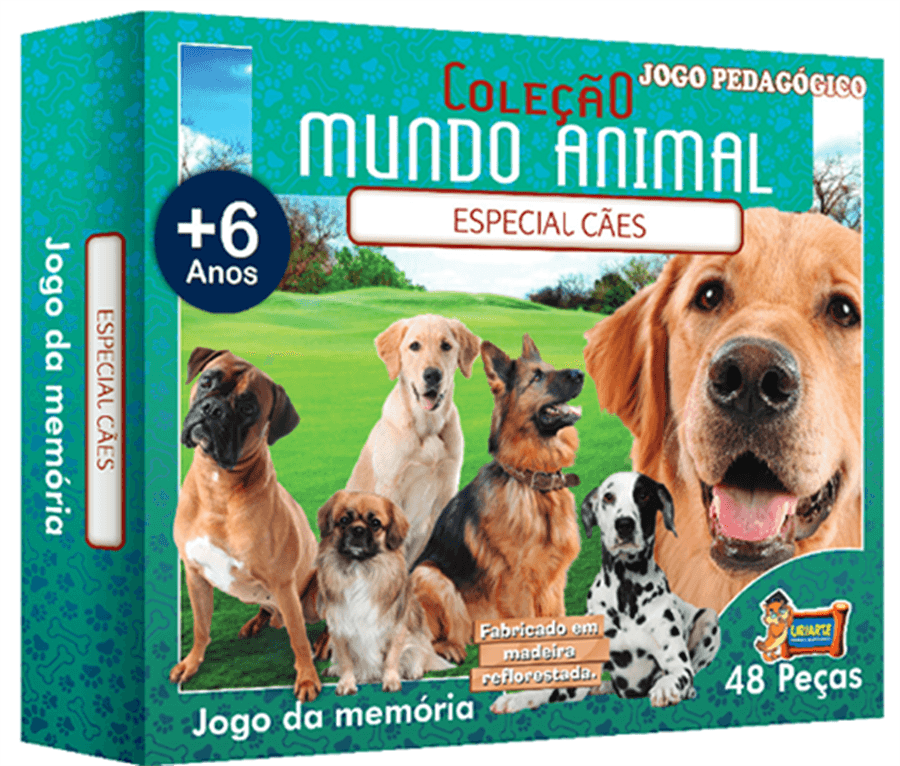 Jogo da Memória Coleção Mundo Animal Especial Gatos 48 Peças em Madeira  Ref. 3683 em Promoção na Americanas