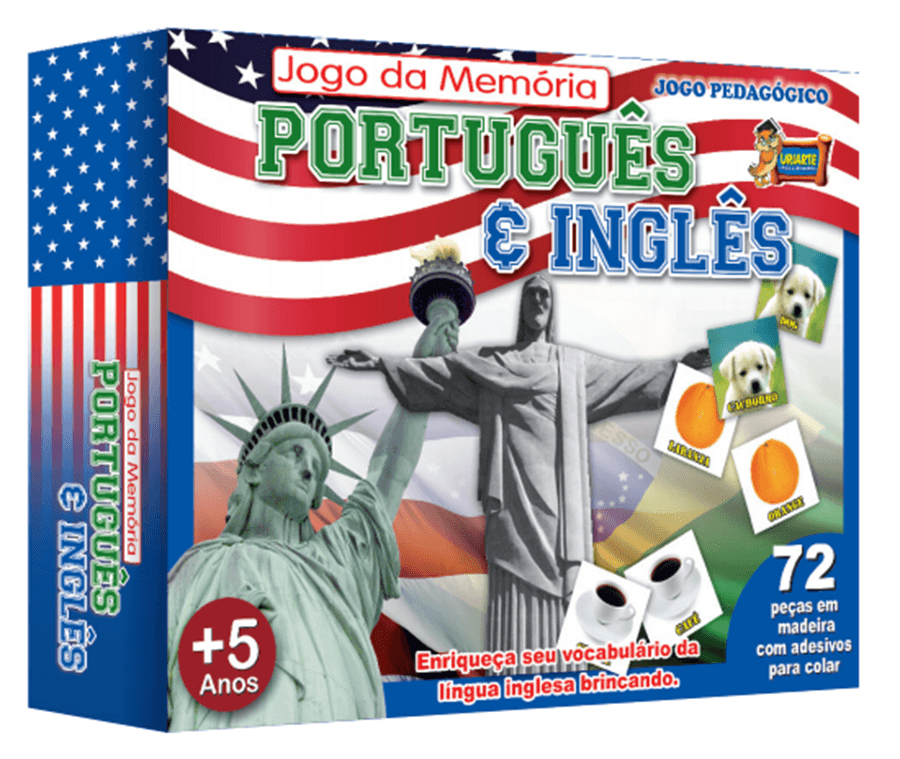 Jogo da Memória Português / Inglês em madeira - 1130 - Algazarra - Jogos de  Memória e Conhecimento - Magazine Luiza