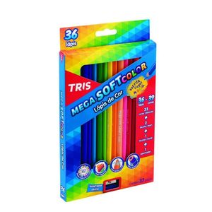 Lápis de Cor Mega SoftColor 39 Cores + Apontador Tris Ref. 680255