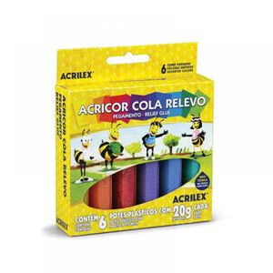 Cola Agricor Relevo Jelly 6 Cores 20g Cada Ref. 02306