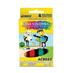 Cola Colorida Abelinhas 4 Cores com 23g Cada Ref. 02604