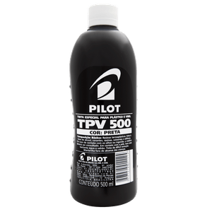 Tinta Especial para Plástico e Vinil TPV 500 Preta 500 ml Pilot