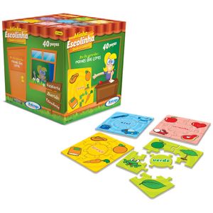 Quebra cabeça minha escolinha Nome das Cores 5122.1