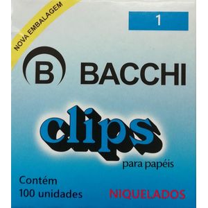 Clips para Papel 1 niquelado com 100 unidades