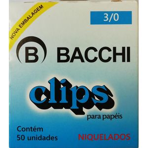 Clips para Papel 3/0 niquelado com 50 unidades