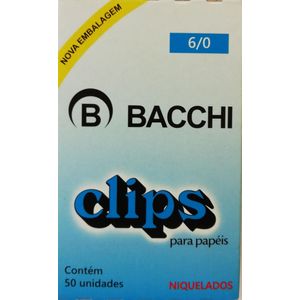 Clips para Papel 6/0 niquelado com 50 unidades