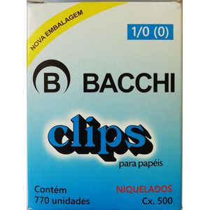Clips para Papel 1/0 niquelado com 770 unidades