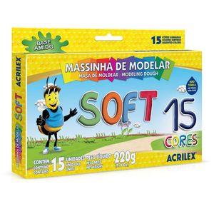 Massinha de Modelar Escolar Soft - 15 Cores
