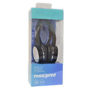 Fone de Ouvido Maxprint Headphone 3.5mm dobrável prata/preto