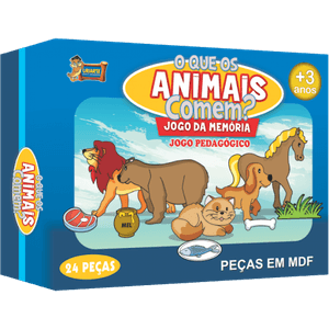 Jogo da Memória o que os animais comem? 24 peças 4157