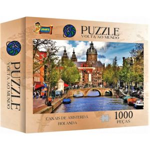 Quebra Cabeça 1000 Peças Canais De Amsterdã Holanda 4173