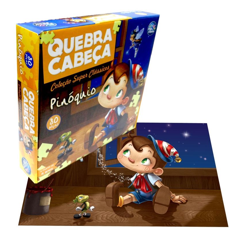 Quebra cabeca de madeira do PINOQUIO - compre jogos pedagogicos