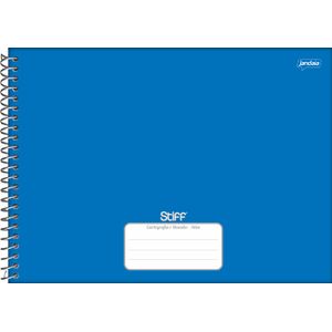 Caderno Espiral Capa Dura Cartografia e Desenho Stiff Azul 80 Folhas