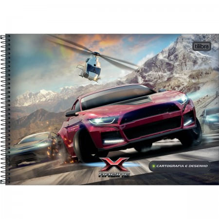 Caderno de Cartografia e Desenho Espiral Capa Dura X-Racing 80