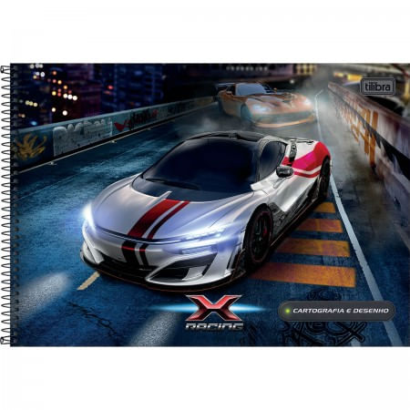 Caderno de Cartografia e Desenho Espiral Capa Dura X-Racing 80