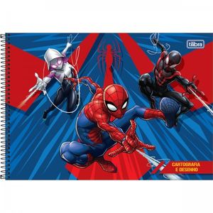 Caderno de Cartografia e Desenho Espiral Capa Dura Spider Man 80 Folhas