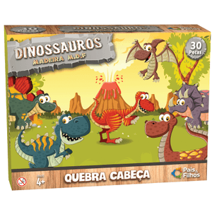 Quebra Cabeça 30 peças Dinossauros Mdf 0965
