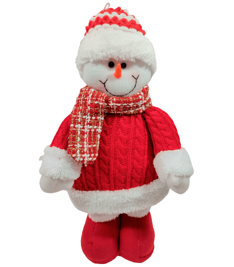 Boneco de Natal Menina em Pé Segurando Coração 48cm - Xadrez Vermelho - Ref  72733001 D&A - CCS Decorações