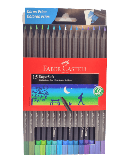 Lápis De Cor 15 Cores SuperSoft Faber Castell Cores Frias