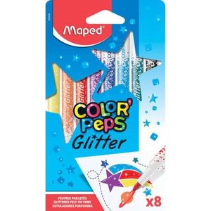 Caneta Hidrográfica Color Peps Glitter Com 8 Cores - Maped