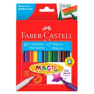 Canetinha Hidrográfica Magic 10 cores + 2 mágicas Faber Castell