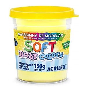 Massinha De Modelar Soft 150gr Acrilex Amarelo Bebê