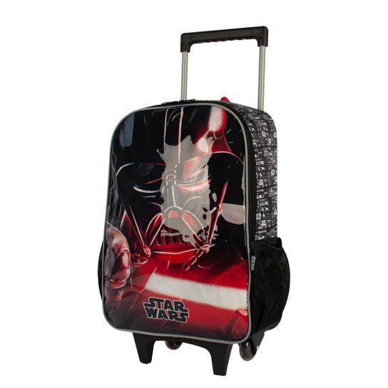 Mochila-Escolar-Com-Carrinho-Star-Wars-Vermelha-Luxcel