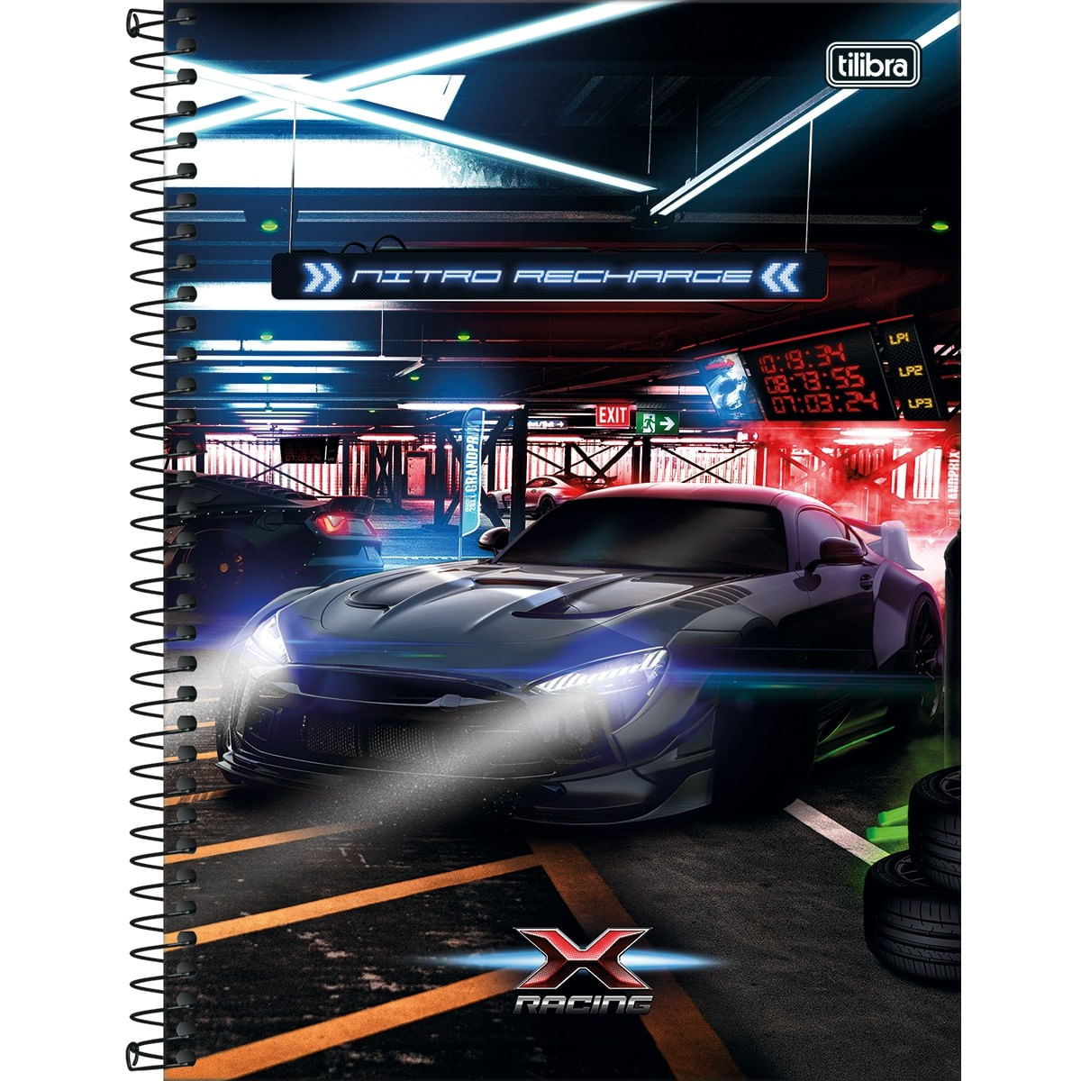 Caderno Espiral Capa Dura Universitário 1 Matéria X-Racing 80