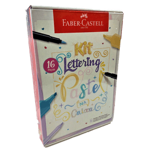 Kit Lettering Pastel Na Caixa 16 Peças Faber Castell