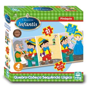 Quebra Cabeça Sequência Lógica 21 peças Pinóquio 0435