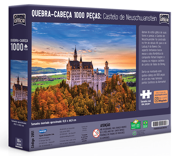 Quebra-cabeça 1000 peças - Castelo de Neuschwanstein - Mini Gênio