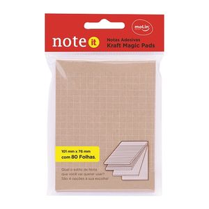 Bloco de Notas Adesivas Kraft 101 mm x 76 mm com 80 folhas