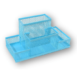 Porta Treco Organizador Alumínio Telado 4x1 Azul SU67678