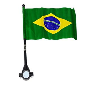 Bandeira Do Brasil Poliéster Com Haste Para Bicicleta