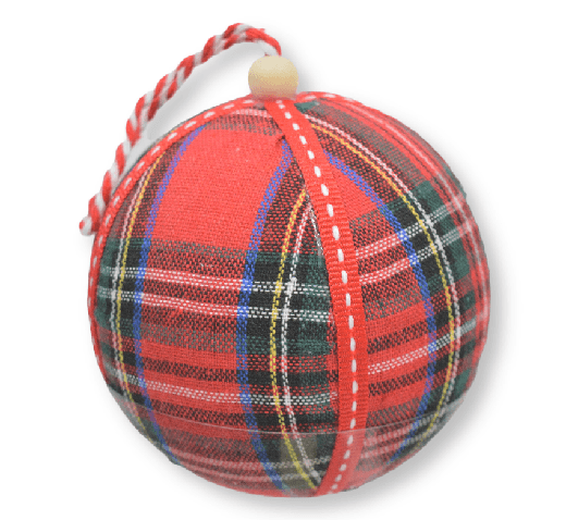 Bola-De-Natal-Decorada-Xadrez-Vermelha-10-Cm-Com-3-Unidades