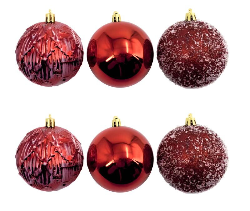 Conjunto-Bola-Mista-De-Natal-Texturizada-Vermelha-8cm-8790