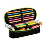 Estojo-Escolar-1-Compartimento-Preto-FLUOR-MIX
