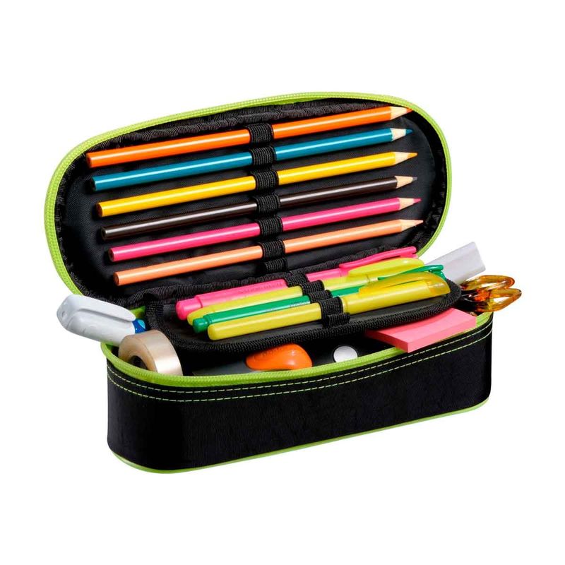 Estojo-Escolar-1-Compartimento-Preto-FLUOR-MIX