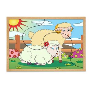 Quebra Cabeça Casal Ovelhas MDF 1246