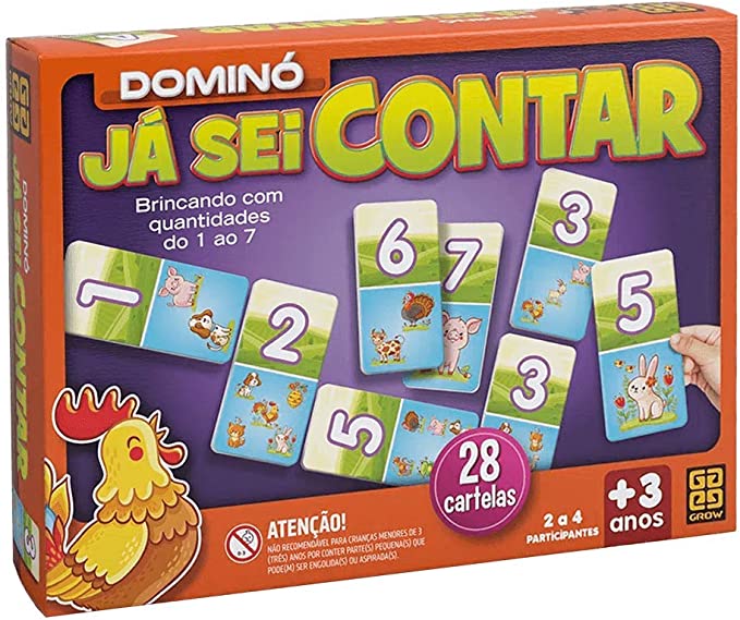 Jogo Educativo Dominó Já Sei Contar - 1694 - Grow - Real Brinquedos