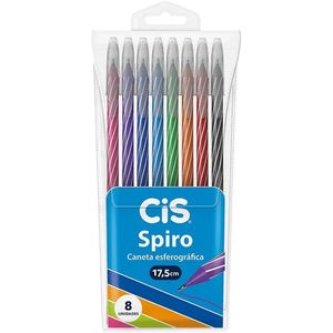 Caneta Esferográfica Cis Spiro 0.7mm Com 8 761140