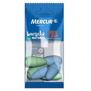 Borracha Ponteira Azul e Verde Com 6 Unidades Mercur