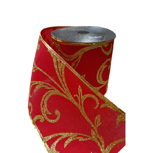Fita Aramada Vermelho Arabesco DR 9,14x10cm Yj9925