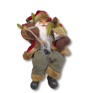 Enfeite Papai Noel Sentado Rural 20x10x20cm Tlj7425