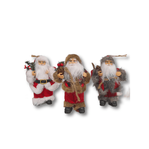 Enfeite Trio De Papai Noel Pinhas 29x6x16cm Tlj9480