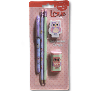 kit Escolar Coruja Love Molin Ref. 22853