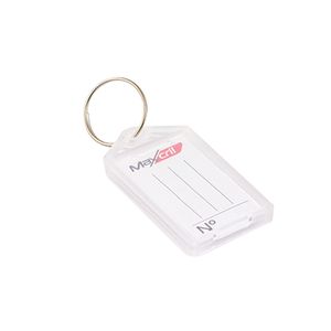 Chaveiros Com Etiquetas Max Cril C/25 Peças Transparentes